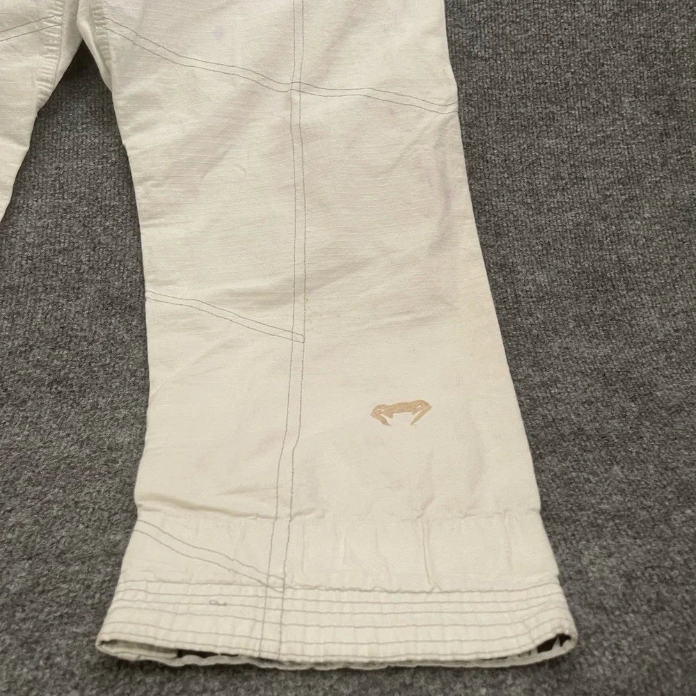 Venum BJJ Gi Pants Mens A4 White Red Ripstop Brazilian Jiu Jitsu Training MM